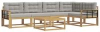 vidaXL Gartenlounge-Set Outdoor-Sofagarnitur 6 stk. Wei&szlig; und Hellgrau...