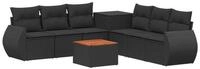 vidaXL Gartensofa Sofa Set 8 stk. Schwarz Polyrattan und Stahl, 8 Teile