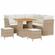 vidaXL Loungesofa Gartensofa-set 8 Stk. 5-Sitzanzahl Beige und Creme...