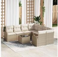 vidaXL Gartensofa, Gartensofa-set Beige 55 x 55 x 37 cm Poly-Rattan