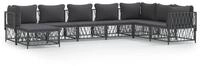 vidaXL Gartenlounge-Set, 8-tlg. Lounge Set mit Kissen Anthrazit Stahl
