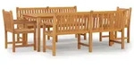 vidaXL Garten-Essgruppe, 5-tlg. Gartengarnitur Massivholz Teak