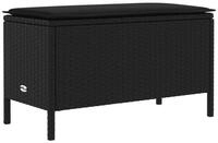 vidaXL Sofaelement Garten-Fu&szlig;hocker mit Kissen Schwarz 80 x 38 x 45 cm...