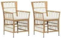 vidaXL Gartenstuhl Gartenst&uuml;hle 2 stk. Natur PE Rattan, Stahl und...