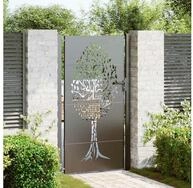 vidaXL Gartentor, Gartentor Schwarz 110 x 205 cm Pulverbeschichteter Stahl