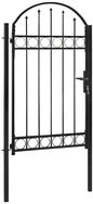 vidaXL Gartentor, Zauntor mit Gew&ouml;lbter Spitze Stahl 100 x 175 cm Schwarz