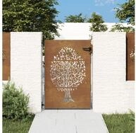 vidaXL Gartentor, Gartentor 85x150 cm Cortenstahl Baum-Design