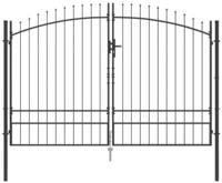 vidaXL Gartentor Doppeltor WOERDEN 299,5 x 249,5 cm Stahl Grau Abschlie&szlig;bar