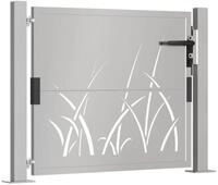 vidaXL Gartentor 100 x 75 cm Gartentor 105x80 cm Cortenstahl Gras-Design