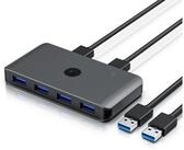 Primewire USB 3.2 KVM Switch 4-Port, 5 Gbit/s USB-Adapter USB Typ A zu 2x USB...