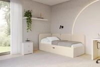 ALTDECOR Jugendbett ALVY (Jugendbett mit Bettkasten und Lattenrost, Polsterbett...
