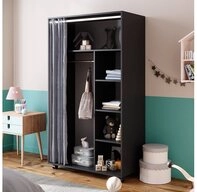 Vicco Kleiderschrank Doros, Grau, 100 x 168 cm (1-St) mit Kleiderstange