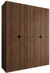 MIRJAN24 Kleiderschrank Espresso 160 (mit acht Dreht&uuml;ren) vier Kleiderstangen,