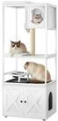 FEANDREA Kratzbaum Katzenbaum, Katzenhaus mit Katzenklo-Schrank, mit erh&ouml;hter