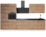 Vicco K&uuml;chenzeile Fame-Line, Goldkraft Eiche, 340 cm, AP Anthrazit goldfarben