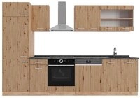 Vicco K&uuml;chenzeile R-Line, Artisan-Eiche/Goldkraft Eiche, 300 cm, AP Anthrazit