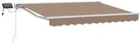 vidaXL Markise Manueller Markisenrahmen mit LEDs Taupe 4,5 x 3,5 m (1-St)