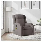 vidaXL Massagesessel, Massagesessel Taupe Stoff