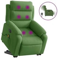 vidaXL Sessel Massagesessel mit Aufstehhilfe Elektrisch Hellgr&uuml;n Samt (1-St)