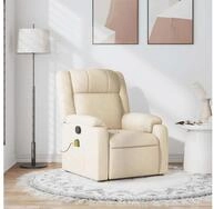 vidaXL Massagesessel, Massagesessel Creme Stoff