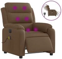vidaXL Massagesessel, Relaxsessel Elektrisch Braun Stoff