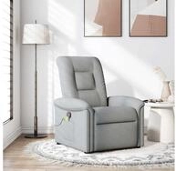 vidaXL Massagesessel, Massagesessel Hellgrau Stoff