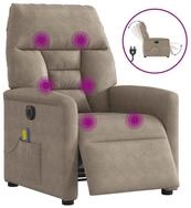 vidaXL Massagesessel, Massagesessel Elektrisch Taupe Mikrofasergewebe