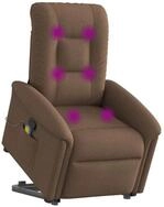 vidaXL Sessel Massagesessel mit Aufstehhilfe Braun Stoff (1-St)