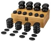 Habys Massageliege Hot Stone Massagestein-Set 36 - teilig, aus Basalt, mit Box