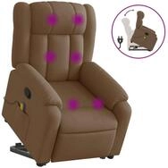 vidaXL Massagesessel, Relaxsessel mit Aufstehhilfe Braun Stoff