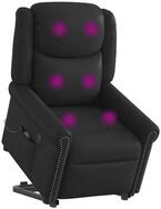 vidaXL Sessel Massagesessel Aufstehhilfe Elektrisch Gl&auml;nzend Schwarz (1-St)