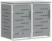 vidaXL M&uuml;lltonnenbox M&uuml;lltonnenbox for 2 Bins 240L Edelstahl Grau (1 St)