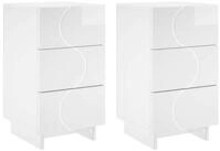 vidaXL Nachttisch 335 x 345 x 60 cm Nachttisch 2er Set Nachtschrank Hochglanz...