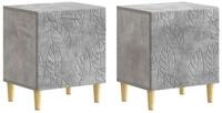 vidaXL Nachttisch Nachttisch 2 Stk. Betongrau 43 x 34,5 x 50 cm Holzwerkstoff...