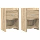 vidaXL Nachttisch Nachttische 2 stk. Sonoma-Eiche 40 x 30 x 60 cm Holzwerkstoff