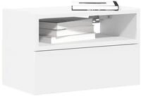 vidaXL Nachttisch NA Wand-Nachttisch Wei&szlig; 45x26x28,5 cm