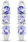 Vira Jewels Paar Creolen Silber 925 rhodiniert mit 6 nat&uuml;rlichen violetten