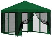 vidaXL Pavillon 3 x 3 m Garten Pavillon mit Seitenw&auml;nden 3x3 m Gr&uuml;n