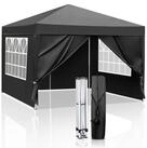 LuxusKollektion Faltpavillon Faltpavillon 3x3m Schwarz Wasserdicht UV50+