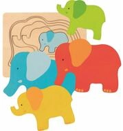 goki Puzzle Mehrschichtige Stichs&auml;ge Elefant, Puzzleteile