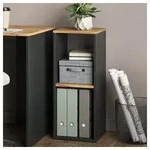 Vicco B&uuml;cherregal Tomy, Anthrazit/Goldkraft Eiche, 30 x 74 cm mit 2 offenen