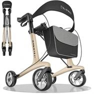 ELONEO Rollator aus Carbon, ultraleicht, faltbar, mit Sitz, Faltbarer Rollator...