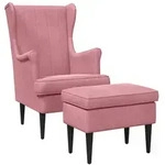 vidaXL Gartenlounge-Set Sessel mit Fu&szlig;hocker 2 stk. Rosa Samt, (2-tlg)