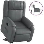vidaXL Relaxsessel, Sessel mit Aufstehhilfe Elektrisch Grau Kunstleder