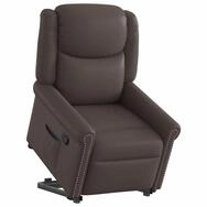 vidaXL Sessel Stehsessel Gl&auml;nzendes Braunes Kunstleder (1-St)
