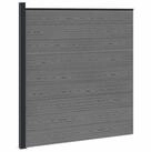 vidaXL Gartenzaun zaunset 175 x 186 cm WPC und Aluminium Grau, (1-St)