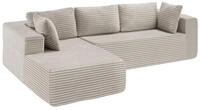 tectake Sofa Relax, L-Form, mit Samtcord-Bezug