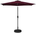 vidaXL Sonnenschirm Gartenparasol mit LED-Lichtern und Sockel 270 x 270 cm