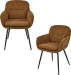 WOOOD Esszimmerstuhl Runa Chenille-Bezug mit Metallgestell, H 82 x B 57 x T 59...