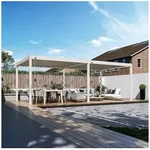 Weide Pergola Deluxe Voll-Alu Pergola 3,6 x 7,2 M Ivory Sand Lamellendach,...